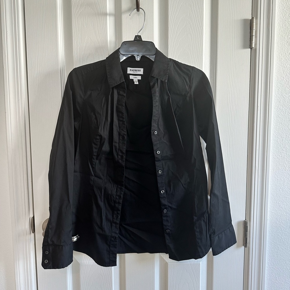 Black womens button up fitted express